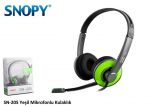 Słuchawki z mikrofonem SNOPY SN-205 Green