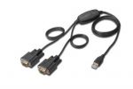 Konwerter USB 2.0 - 2xRS232, 1,5m, DIGITUS