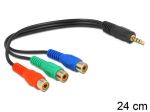 Kabel miniJack 4PIN - 3x chinch RCA 0.24M Delock