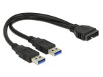 Kabel USB 3.0 Delock pinheader - 2x USB-AM 25cm wewnętrzny