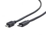 Kabel USB Micro 2.0 BM-> USB type-C ( 480MB/S) czarny 1.8M Gembird