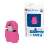Adapter micro USB -> USB OTG AA0065 LogiLink różowy
