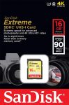 Karta pamięci SDHC SanDisk EXTREME 16 GB 90MB/s Class 10 UHS-I U3