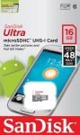 Karta pamięci microSDHC SanDisk ULTRA ANDROID 16 GB  48 MB/s Class 10 UHS-I
