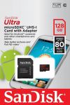 Karta pamięci microSDHC SanDisk ULTRA ANDROID 128 GB 80 MB/s Class 10 UHS-I + ADAPTER SD