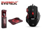 Mysz Everest SGM-X7 Black/Red 1600DPI 3 LED + Podkładka