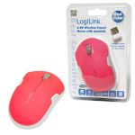 Bezprzewodowa mysz podróżna 2,4 GHz, Autolink ID0121 LogiLink Neon-Różowy
