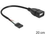 KABEL USB AF 2.0->PIN HEADER 20CM BLACK