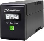 UPS POWER WALKER LINE-INTERACTIVE 600VA 2X SCHUKO 230V, PURE SINE WAVE, RJ11/45 IN/OUT, USB, LCD