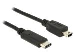 KABEL USB TYPE-C(M)-MINI-B(M) 1M BLACK DELOCK