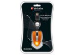 MYSZ VERBATIM TRAVEL OPTYCZNA VOLCANIC ORANGE USB ZWIJANY KABEL