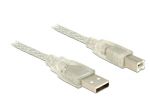 KABEL USB AM-BM 2.0 +FERRYT 1.5M PRZEZROCZYSTY DELOCK