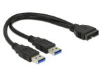 KABEL USB 3.0 PINHEADER->2X USB-AM 3.0 25CM WEWNĘTRZNY DELOCK